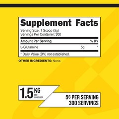 Unflavored L-Glutamine Powder 1.5KG 300 Servings NSF GMP Certified