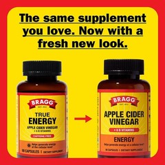 (Pack of 4) Bragg ACV Energy Apple Cider Vinegar Energy Capsules 90 Capsules