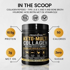 4 pack Keto Collagen Powder 5 Type Bone Broth Hyaluronic Acid MCT Vitamin DK