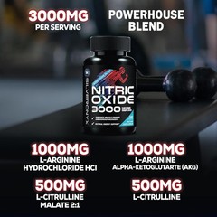 Extra Strength Nitric Oxide Supplement L Arginine 3X Strength -Citrulline Malate