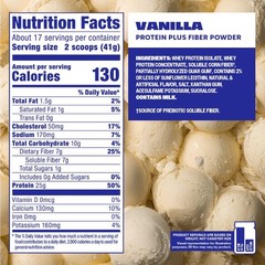 Premier Protein Powder Plus Fiber Vanilla 25G Protein 7G Fiber To Support Gut