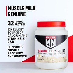 Muscle Milk Genuine Protein Powder, Vanilla Crème, 1.93 Pounds, 12 Servings, 32g