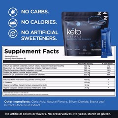 Keto Vitals Sleep Drink Electrolyte Sleep Powder Packets – – Elderberry, 30 Ct.