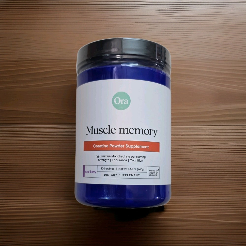 Ora Muscle Memory Creatine Powder Acai Berry 30 Servings 5g 8.68 oz Protein