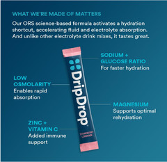 DripDrop Hydration Powder Packets, Electrolyte Drink Mix, Juicy Variety, 32 Stic