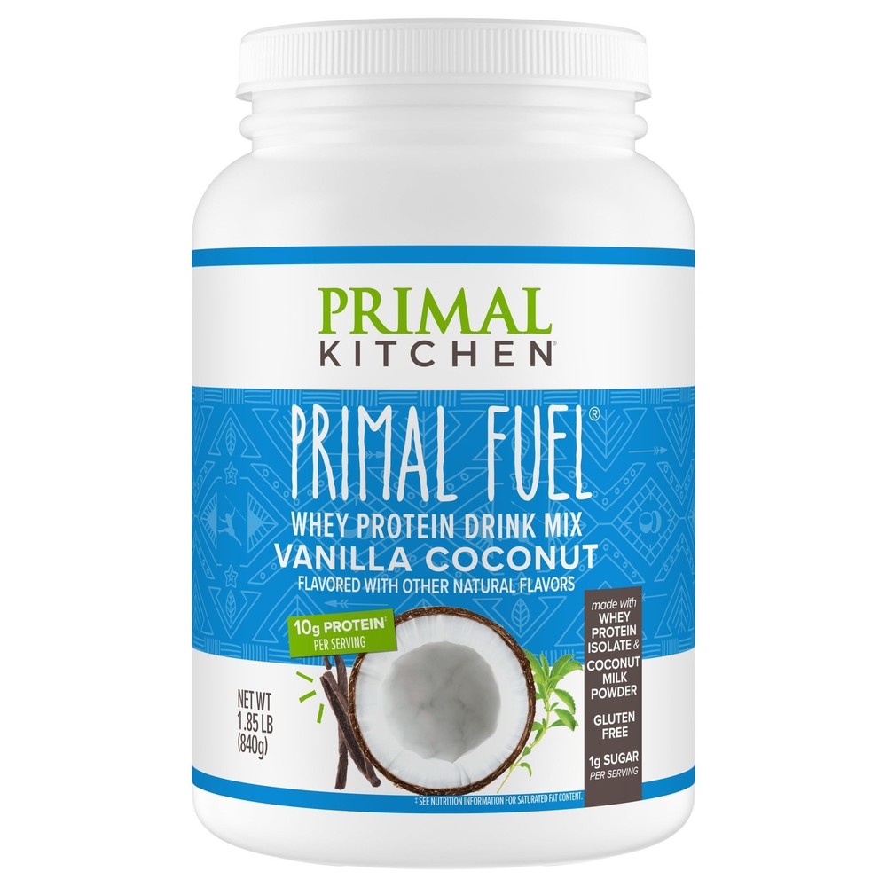 Primal Fuel Vanilla Coconut Whey Protein Drink Mix, Gluten and Soy Free, 1.85…