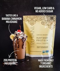 Truvani Organic Banana Cinnamon Protein Powder, 22.19 oz