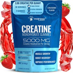 Creatine Gummies 5000mg 30 Servings Creatine Monohydrate Gummies – Third-Part…