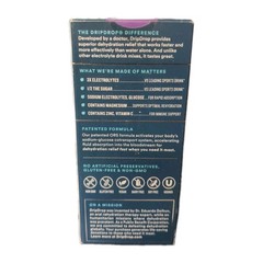 Dripdrop Electrolyte Powder Drink Mix Grape 8 Packets Exp 01/28