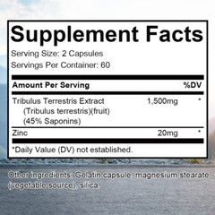 Tribulus Terrestris 1500mg High Potency 45% Saponin Extract