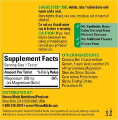 Nature Made Magnesium Oxide 250 mg, 100 Tablets