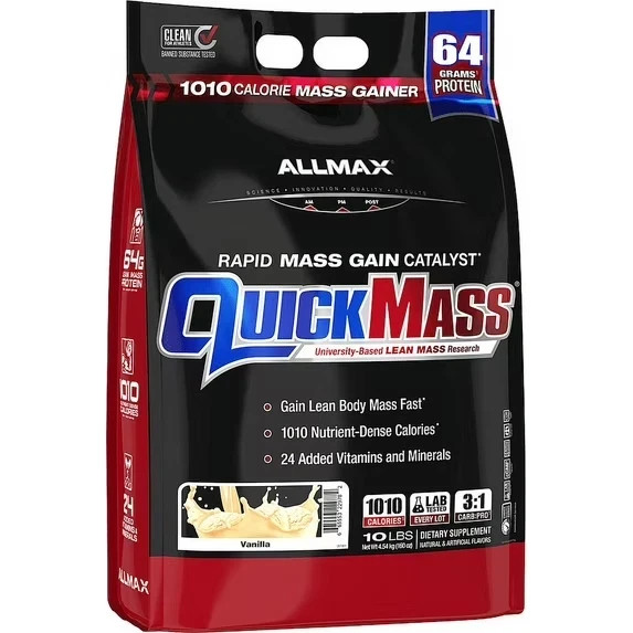 Allmax Nutrition – QuickMass Rapid Mass Gain Catalyst – Vanilla 10 lbs (4.54 kg)
