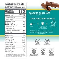 Designer Whey Protein Powder – Gourmet Chocolate – 32oz: Certified Gluten-Free