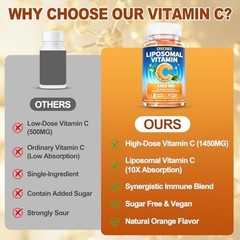 Liposomal Vitamin C Gummy for Adults: Organic Chewable Extra Strength Vitamin C