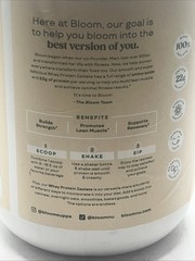 Bloom Nutrition Whey Isolate Protein Powder, Chocolate 30 Servings Exp 11/2026