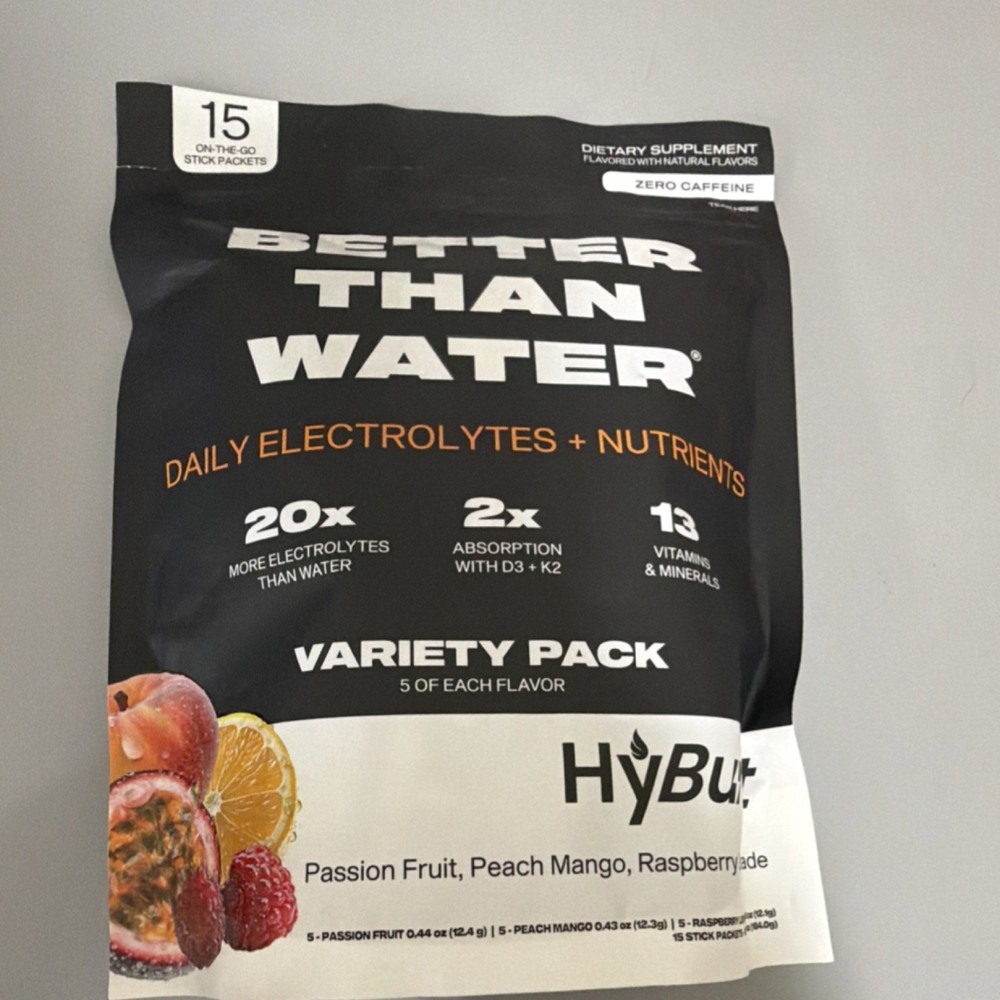 HyBurst Electrolytes Powder Variety Pack 15ct Passion Fruit Peach Mango Raspber…