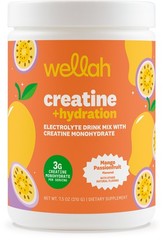 Wellah Creatine + Hydration Powder (Mango Passionfruit) 30 Servings – Drink Mix