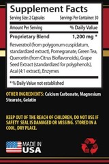 energy supplements – PURE RESVERATROL 1200MG – antioxidant superfood – 1 Bottle