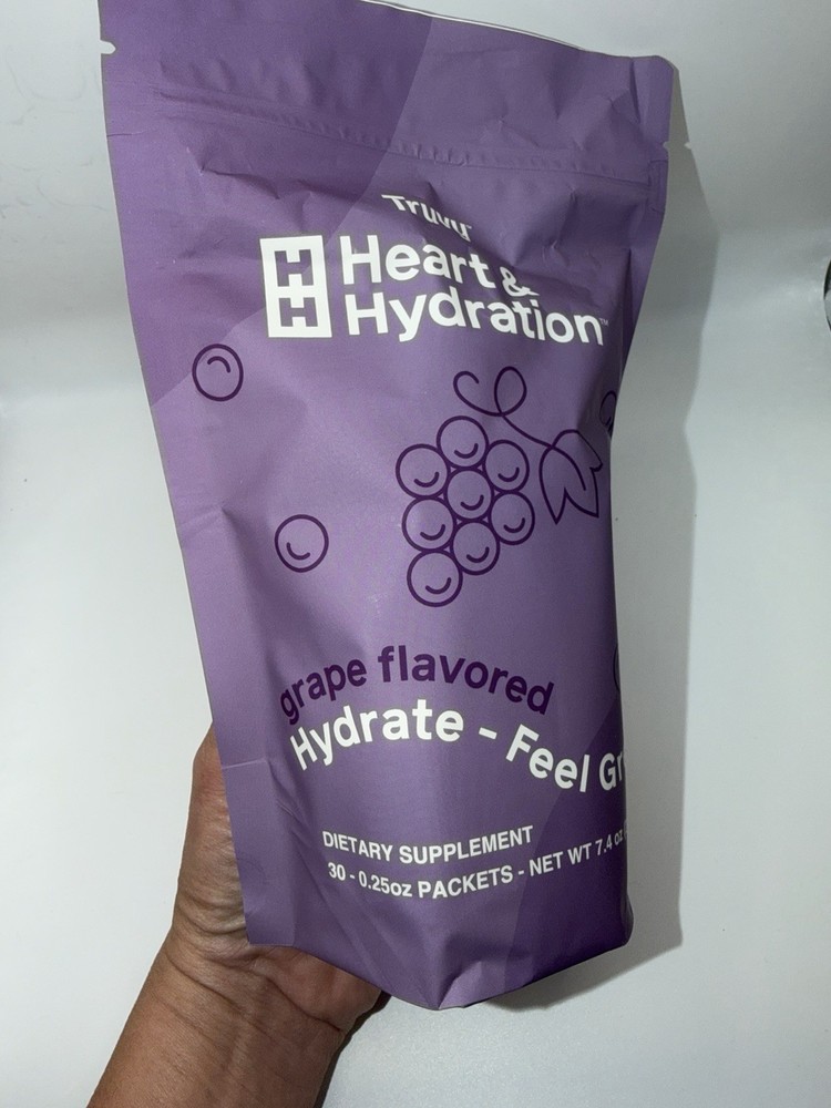 LAST BAG- TruVision Truvy Heart & Hydration Grape Flavor 30 Pack New Sealed