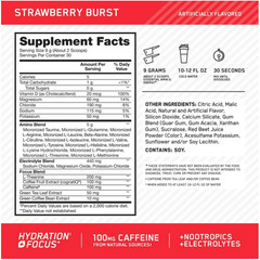 Optimum Nutrition Amino Energy Hydration Focus Strawberry Burst 9.5oz