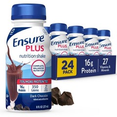 Ensure Plus Dark Chocolate Nutrition Shake | Meal 8 Fl Oz (Pack of 24)