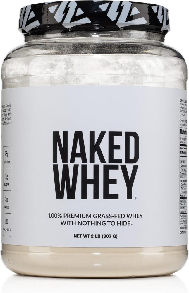 Naked Whey 2LB 100% Grass Fed Whey Protein Powder – Only 1 Ingredient, Unflavore