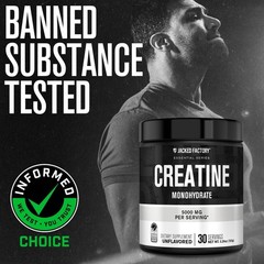 Jacked Factory Creatine Monohydrate Powder 150g – 5g 30 Servings (Pack of 1)