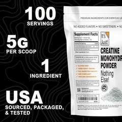 Creatine Monohydrate 100 Servings Unflavored Micronized Powder 5g Scoop Included