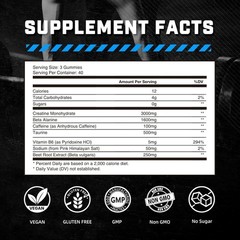 PRE WORKOUT GUMMIES FOR MEN, WOMEN CHEWABLE SUGAR FREE PREWORKOUT ENERGY GUMMIES