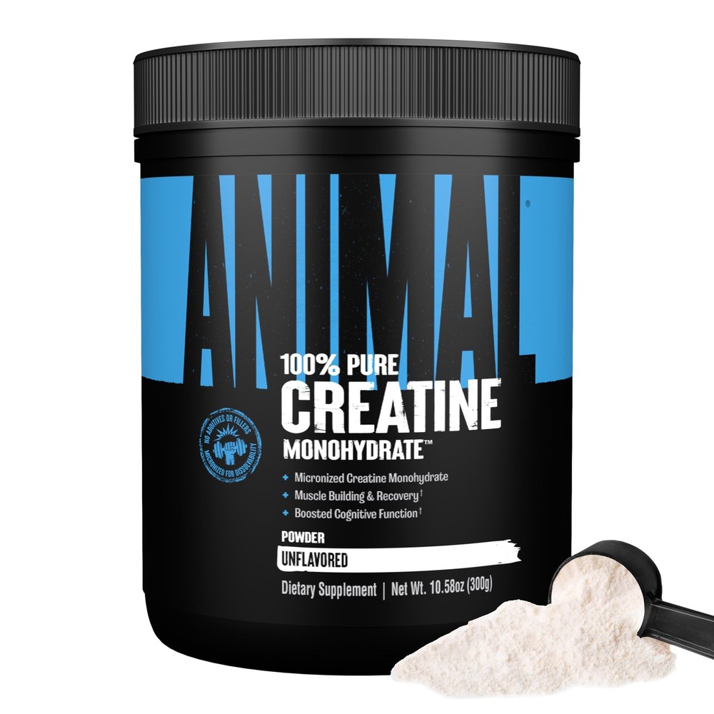 Animal Creatine Monohydrate Powder – 300g (Pack of 1), Unflavored
