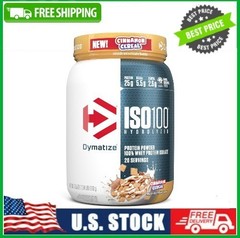Dymatize ISO100 Hydrolyzed Whey Isolate Protein Powder, Cinnamon Cereal, 20 Ser