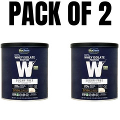 Biochem 100% Whey Isolate Protein – Sugar Free, Natural Flavor, 699 g Pack of 2