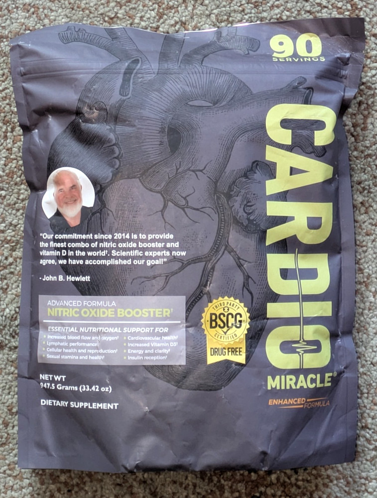 90 SERVINGS CARDIO MIRACLE THE COMPLETE NITRIC OXIDE SOLUTION – NEW SEALED