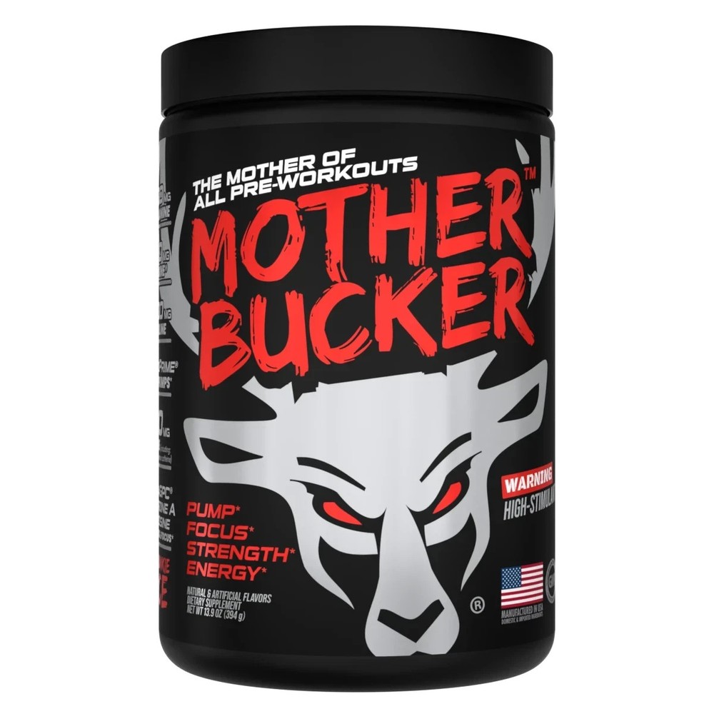 BUCKED UP MOTHER BUCKER PRE-WORKOUT Pump Focus Energy Gym Junkie Flavor