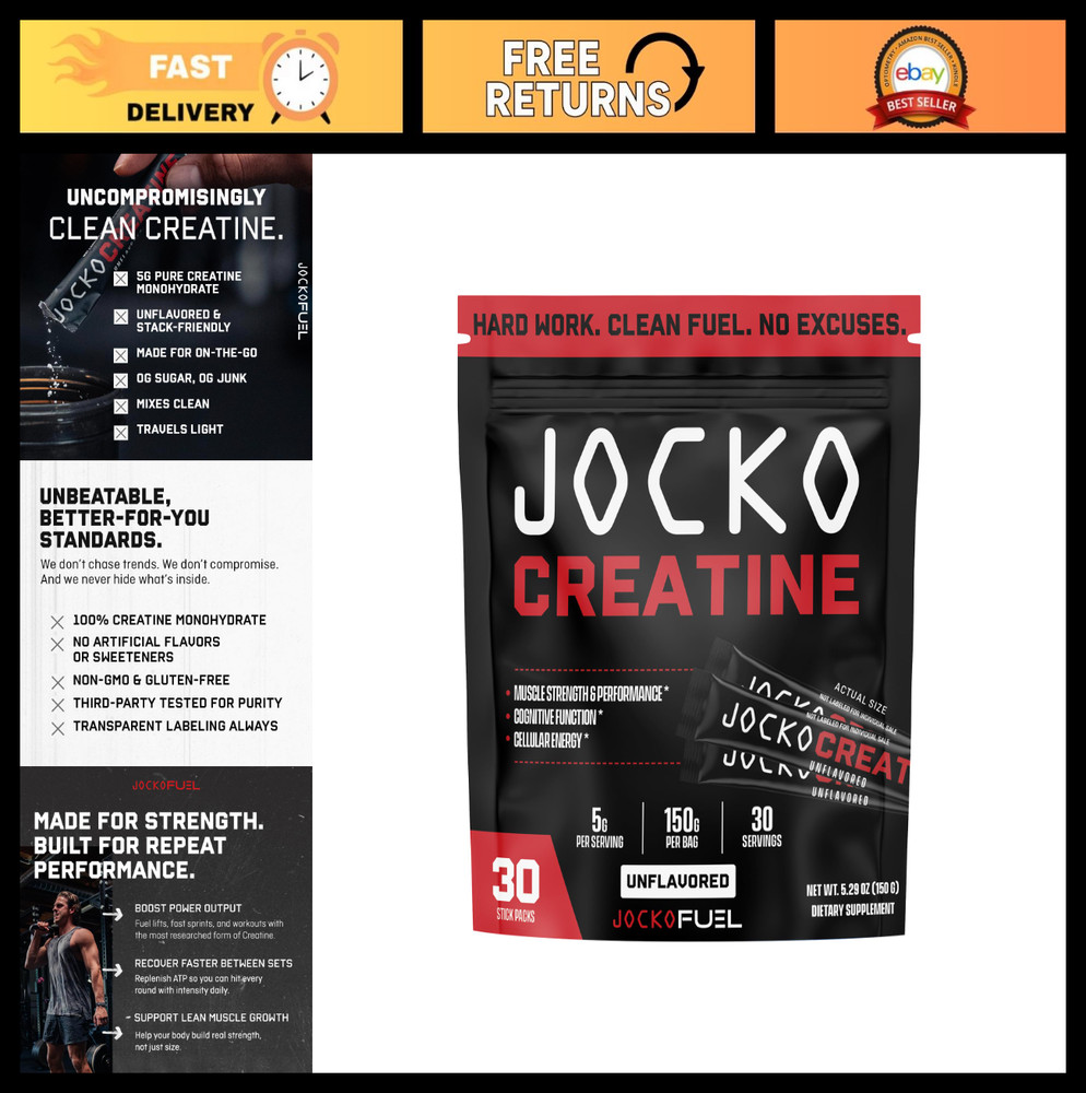 Micronized Creatine Monohydrate Stick Packs – Travel Size, Muscle Growth & Recov