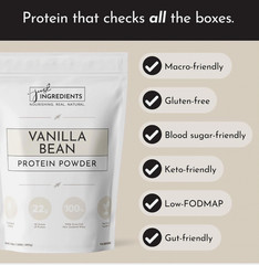 Just Ingredients Vanilla Protein Powder | 22g Protein 15 Servings Grass-Fed Whey