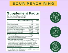 Bloom HIGH ENERGY PRE-WORKOUT 7 oz Size (30 Ser) Sour Peach Rings BEST BY 8/26
