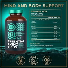 Essential Amino Acids – 1 Gram Per Serving Powder Blend of All 9 Essential Amino