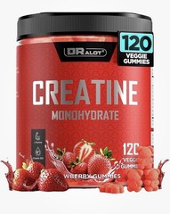 Dralot Creatine Monohydrate Gummies Hard To find Strawberry Flavor 120 Count
