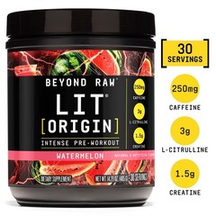 Beyond Raw LIT Origin Pre Workout Powder, Watermelon, for Men & Women