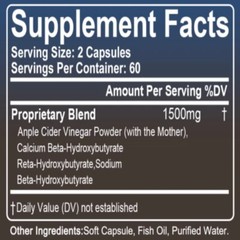 Keto Slim 1500 Mg Apple Cider Vinegar ACV Weight Loss Capsules 30 To120Capsules