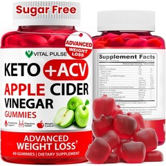 Keto ACV Gummies Advanced Weight Loss – Sugar Free 60 Gummies, Green Apple