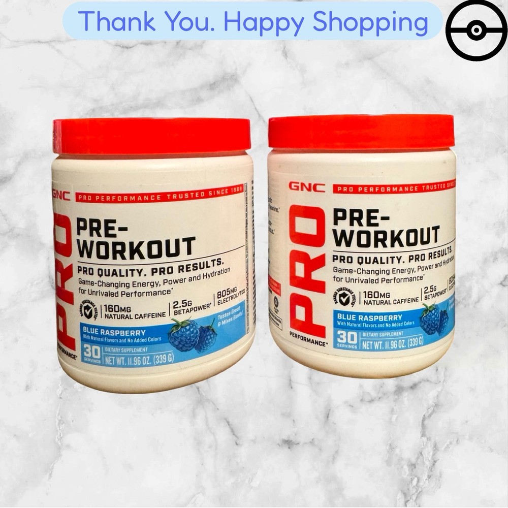 2X GNC PRO PRE-WORKOUT BLUE RASPBERRY 30 SERVINGS