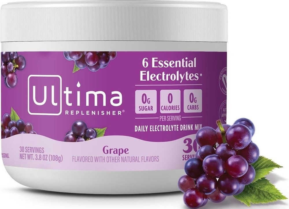 Ultima Replenisher Electrolyte Hydration Powder 30 Servings Grape BB 09/27