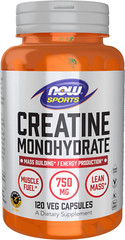 NOW Sports Creatine Monohydrate 750mg, Mass Building, Energy Production Capsules