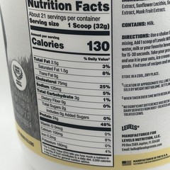 Levels Grass Fed Whey Protein Powder, No Artificials, 24G of Protein, 1.48LB