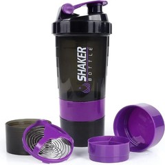 500ml Protein Shaker Bottle Layered Powder Storage Water Bottle Wire Ball