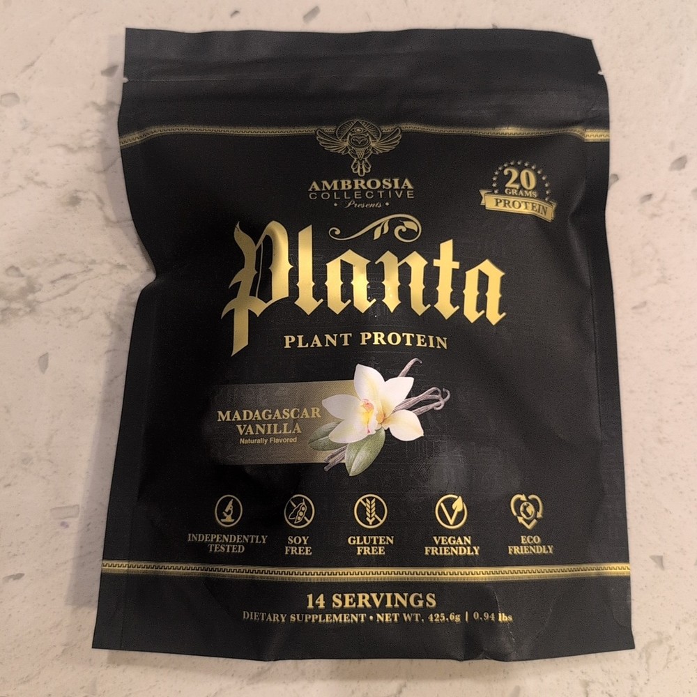 Ambrosia Collective Madagascar Vanilla Plant Protein Powder-Best By 04/2026