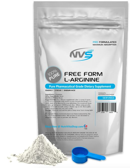 2X 250g (500g 1.1lb) 100% PURE NVS LABS L-ARGININE FREE FORM USP GRADE