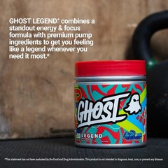 GHOST Legend Pre-Workout Powder, Blue Raspberry – 30 Servings – Pre-Workout for